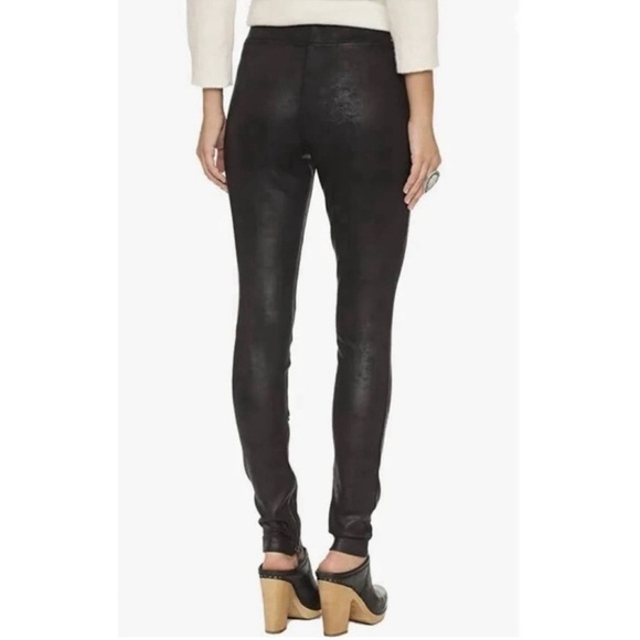 EUC - Free People Black Ankle Zipper Mosshart Skinny Pants - size Small - Picture 2 of 5